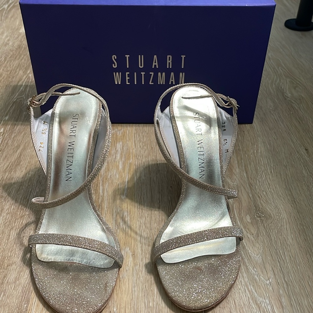 Sparkly Gold Stuart Weitzman heels
